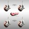 Service Caster 3 Inch 316SS Maroon Polyurethane Swivel 12mm Threaded Stem Caster Set Brake SS316TS20S314-PPUB-MRN-TLB-M1215-4 - alternate 3